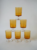 Lot De 6 Verres À Vin Ambrés Luminarc Vintage - 1970