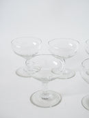 Lot De 6 Coupes À Champagne En Cristal Gravé - 1950 - 10 X 8.5 Cm