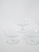 Lot De 5 Coupes À Champagne En Cristal Gravé 1950 9 X 6.5 Cm