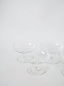 Lot De 5 Coupes À Champagne En Cristal Gravé 1950 9 X 6.5 Cm