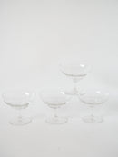 Lot De 4 Coupes À Champagne En Cristal Gravé - 1950 - 8.5 X 10 Cm