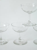 Lot De 4 Coupes À Champagne En Cristal Facetté - 1930 - 10 X 9.5 Cm