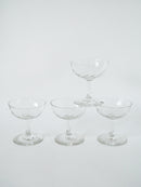 Lot De 4 Coupes À Champagne En Cristal Facetté - 1930 - 10 X 9.5 Cm