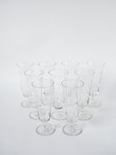 Lot De 9 Flûtes À Champagne En Cristal Ciselé - 1960 - 13.5 X 5 Cm