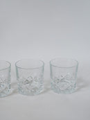 Lot De 4 Verres À Whisky En Verre Facetté Made In France 1970 9 X 8.5 Cm