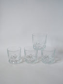 Lot De 4 Verres À Whisky En Verre Facetté Made In France 1970 9 X 8.5 Cm