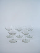 Ensemble De 5 Coupes À Champagne En Verre Moulé - 1950