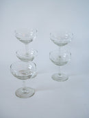 Ensemble De 5 Coupes À Champagne En Verre Moulé - 1950