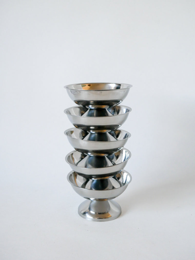 Lot De 5 Coupes En Inox - 1970 10 X 5 Cm