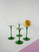 Lot De 4 Verres À Vin Blanc En Verre Vert - 1970