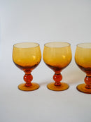 Lot De 4 Verres Bullés En Verre Ambré - Design - 1960