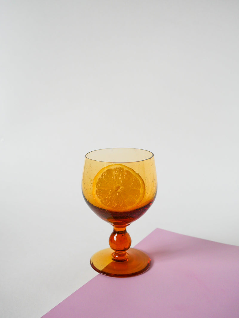 Lot De 4 Verres Bullés En Verre Ambré - Design - 1960