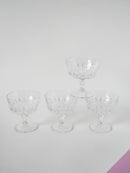 Ensemble De 4 Coupes À Champagne En Verre Moulé - 1950