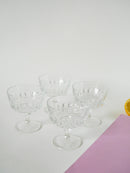 Ensemble De 4 Coupes À Champagne En Verre Moulé - 1950