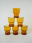 Lot De 6 Verres En Verre Ambré - Pernod - 1970