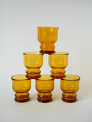 Lot De 6 Verres En Verre Ambré - Pernod - 1970