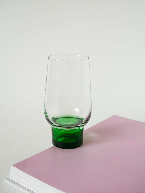 Lot De 5 Verres Long Drink Design À Pieds Vert - 1970