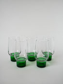 Lot De 5 Verres Long Drink Design À Pieds Vert - 1970