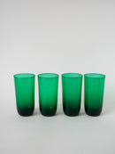 Lot De 4 Verres À Eau En Verre Vert - Design - 1970