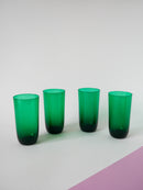 Lot De 4 Verres À Eau En Verre Vert - Design - 1970