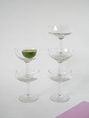 Lot De 5 Coupes À Champagne En Verre Soufflé - Début Xxème