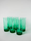 Lot De 6 Verres À Eau En Verre Vert - Long Drink - Design - 1970