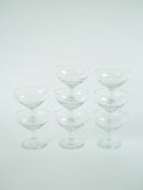 Lot De 8 Coupes À Champagne Gravées - Motifs Fleurs - 1960