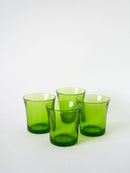 Lot De 4 Verres À Eau En Verre Vert - 1970