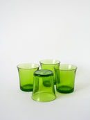 Lot De 4 Verres À Eau En Verre Vert - 1970