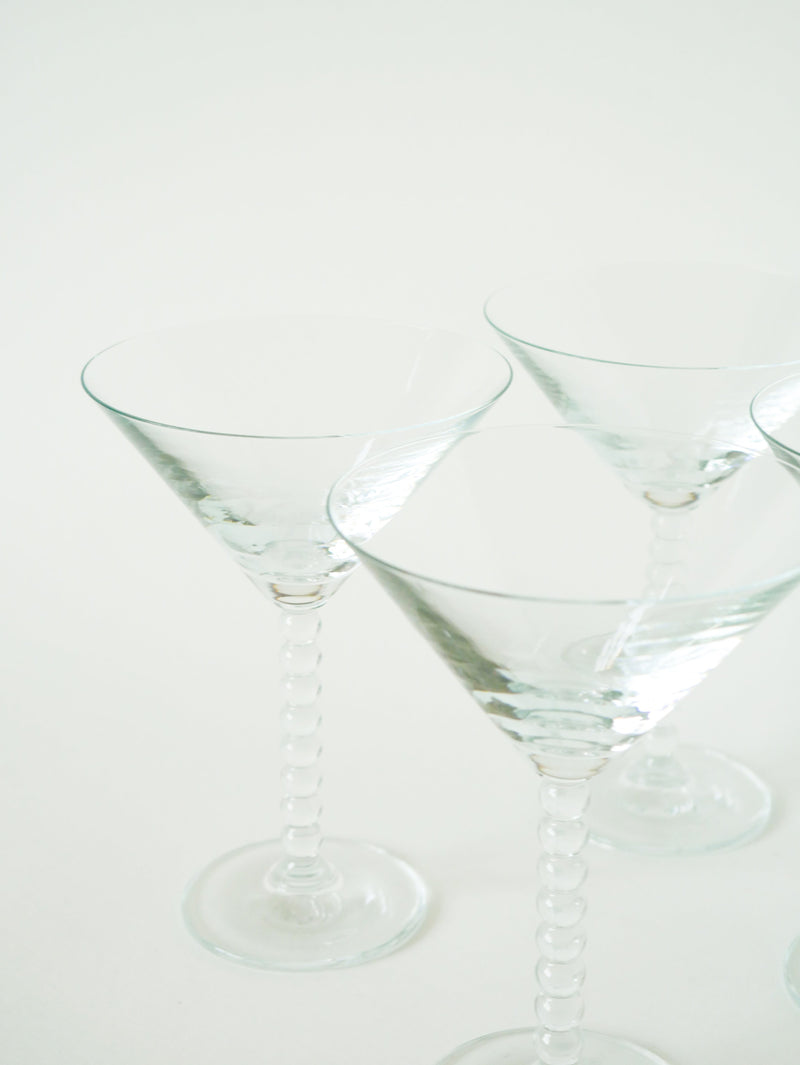 Ensemble De 4 Verres À Cocktail À Pieds Travaillé - Design - 1970