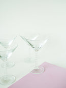 Ensemble De 4 Verres À Cocktail À Pieds Travaillé - Design - 1970