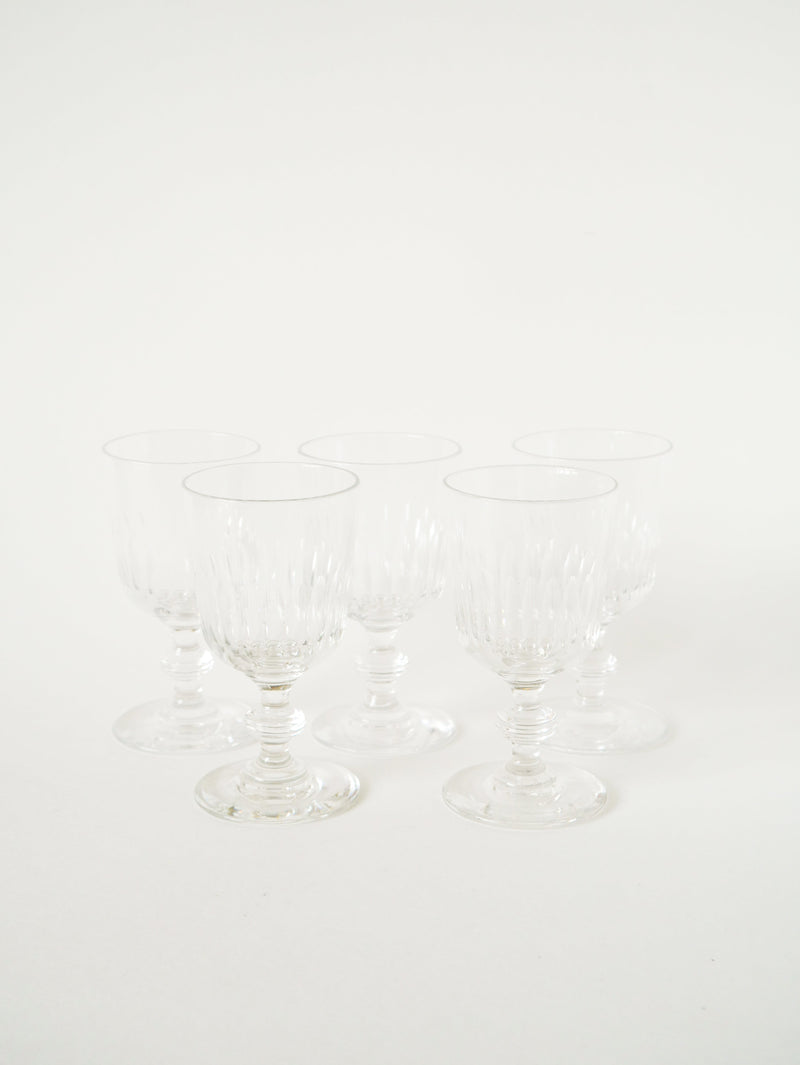 Lot De 6 Verres À Vin En Cristal Ciselé - 1960