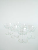 Lot De 6 Coupes À Champagne En Verre Cristal - 1960