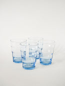 Lot De 4 Verres À Eau En Verre Bleu - Art Déco - 1930