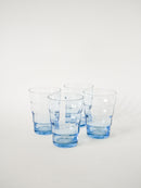 Lot De 4 Verres À Eau En Verre Bleu - Art Déco - 1930