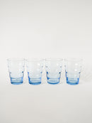 Lot De 4 Verres À Eau En Verre Bleu - Art Déco - 1930