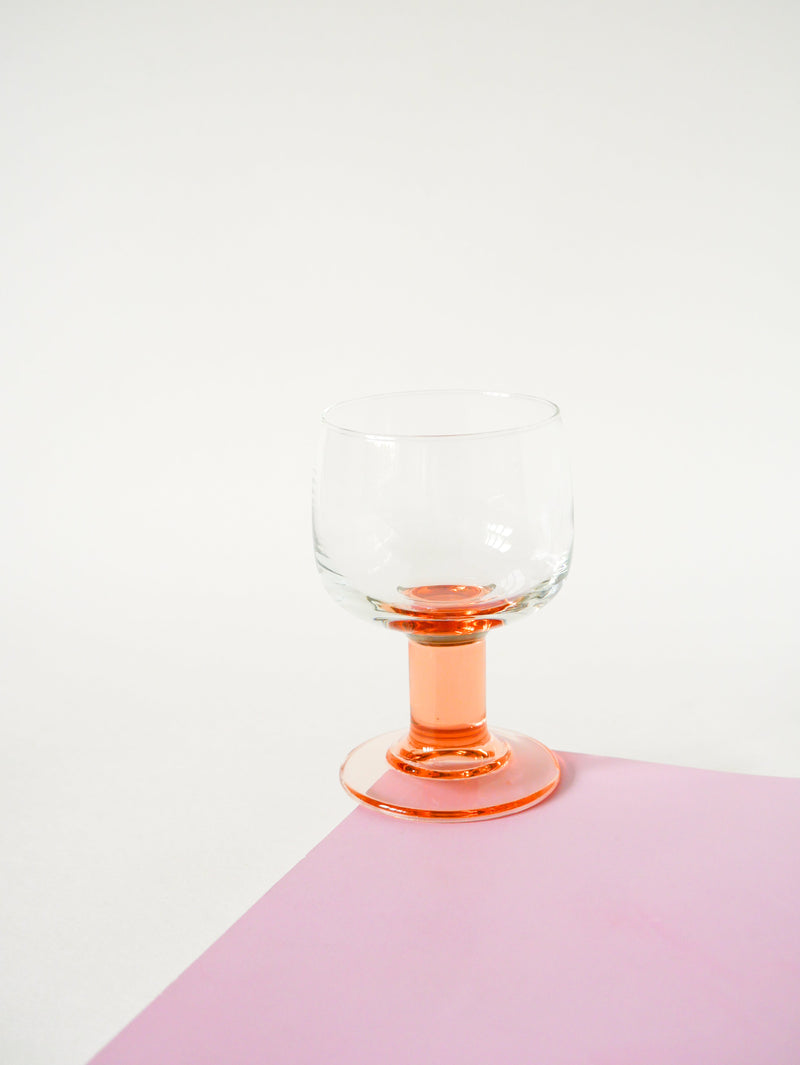 Lot De 5 Verres À Vin À Pieds Large - Rose - Design - 1970