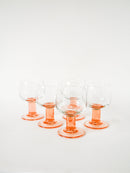 Lot De 5 Verres À Vin À Pieds Large - Rose - Design - 1970