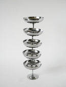 Lot De 5 Coupes En Inox - Pieds Haut Et Fin - Design - 1970  - 8 X 9 Cm