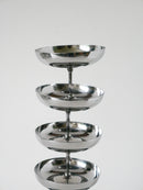 Lot De 5 Coupes En Inox - Pieds Haut Et Fin - Design - 1970  - 8 X 9 Cm