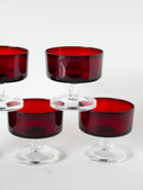 Lot De 5 Coupes À Champagne En Verre Luminarc - Bordeaux - Design - 1970