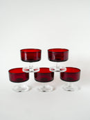 Lot De 5 Coupes À Champagne En Verre Luminarc - Bordeaux - Design - 1970