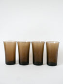 Lot De 4 Verres À Eau En Verre Fumé - Long Drink - 1970