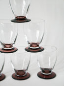 Lot De 6 Verres À Vin À Pieds Violets - 1960