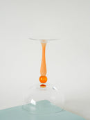 Lot De 5 Coupes À Champagne En Verre Dépoli Orange - Art Nouveau - 1900