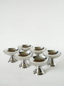 Ensemble De 6 Coupes En Inox Hautes - Pieds Large - 1970