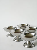 Ensemble De 6 Coupes En Inox Mi-Hautes - Pieds Large - 1970