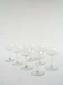 Ensemble De 7 Coupes À Champagne En Cristal Gravé - 1940