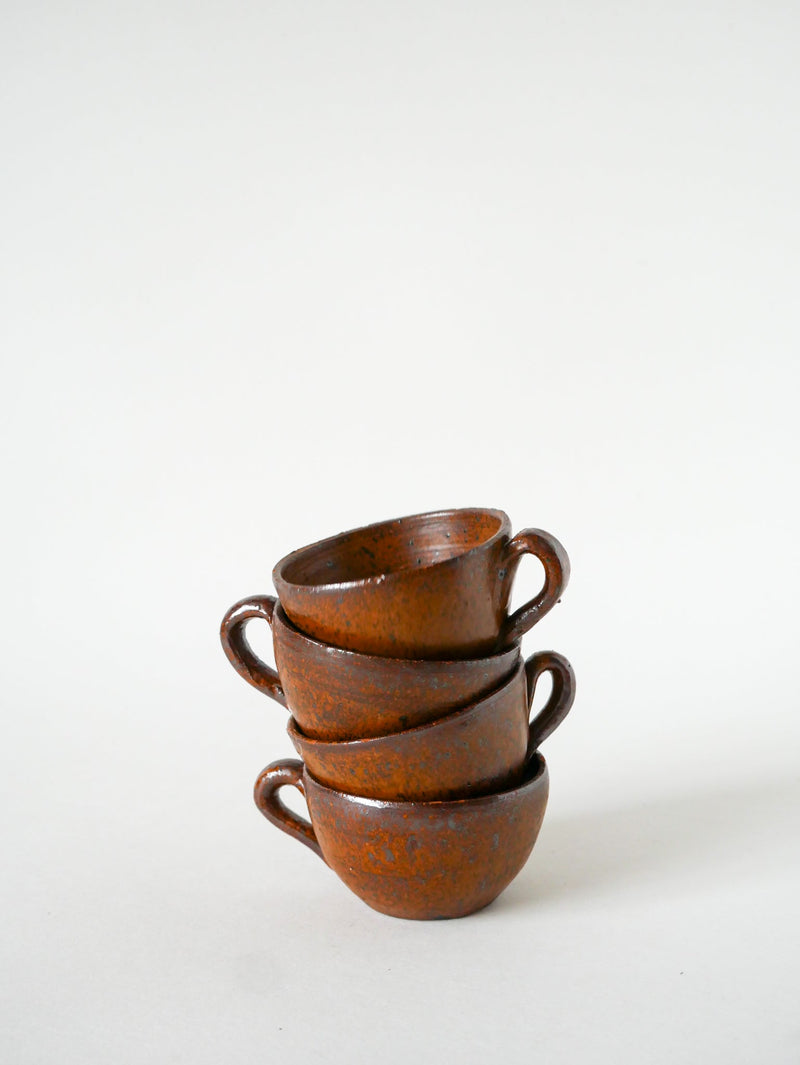 Lot De 6 Tasses À Café En Grès - 1970