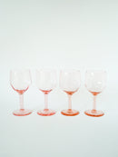 Ensemble De 4 Verres À Vin Rose - Art Nouveau - Début Xxème